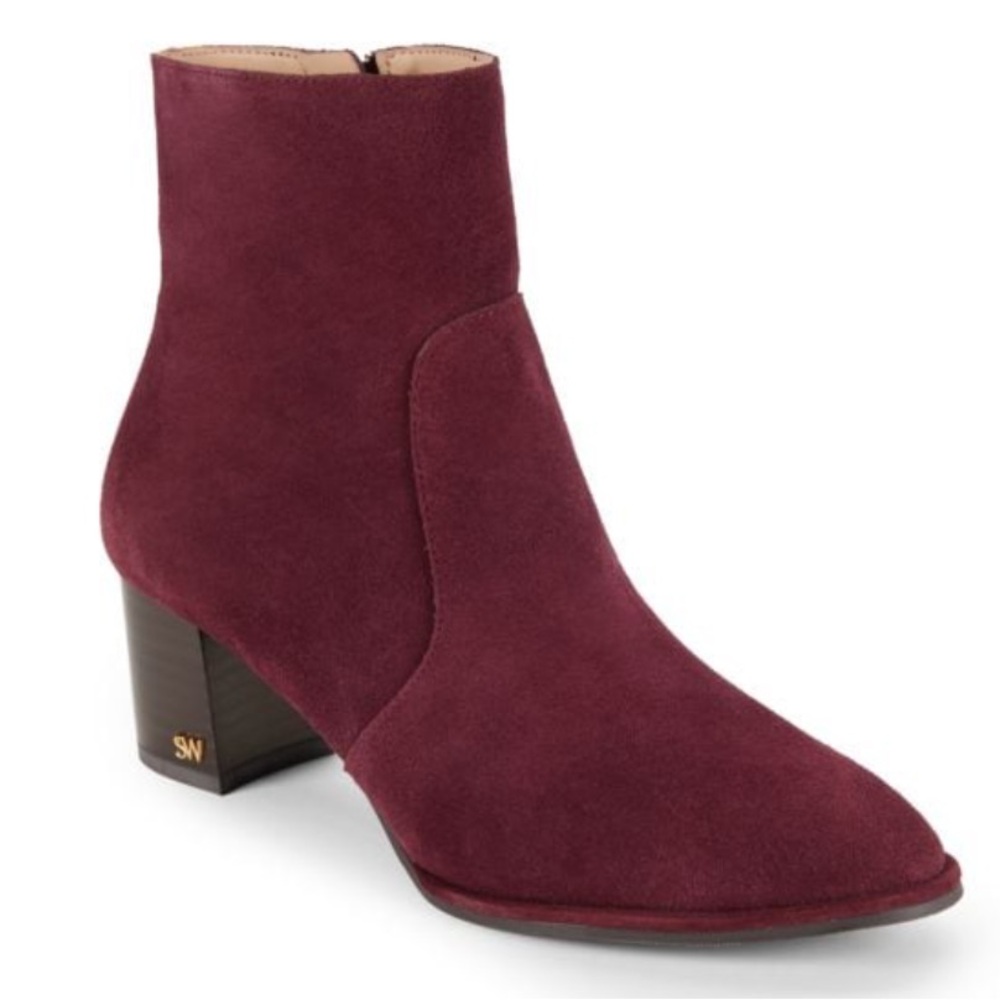 🌹STUART WEITZMAN🌹 Rylan Leather Ankle Boots Burgundy Size: 6B